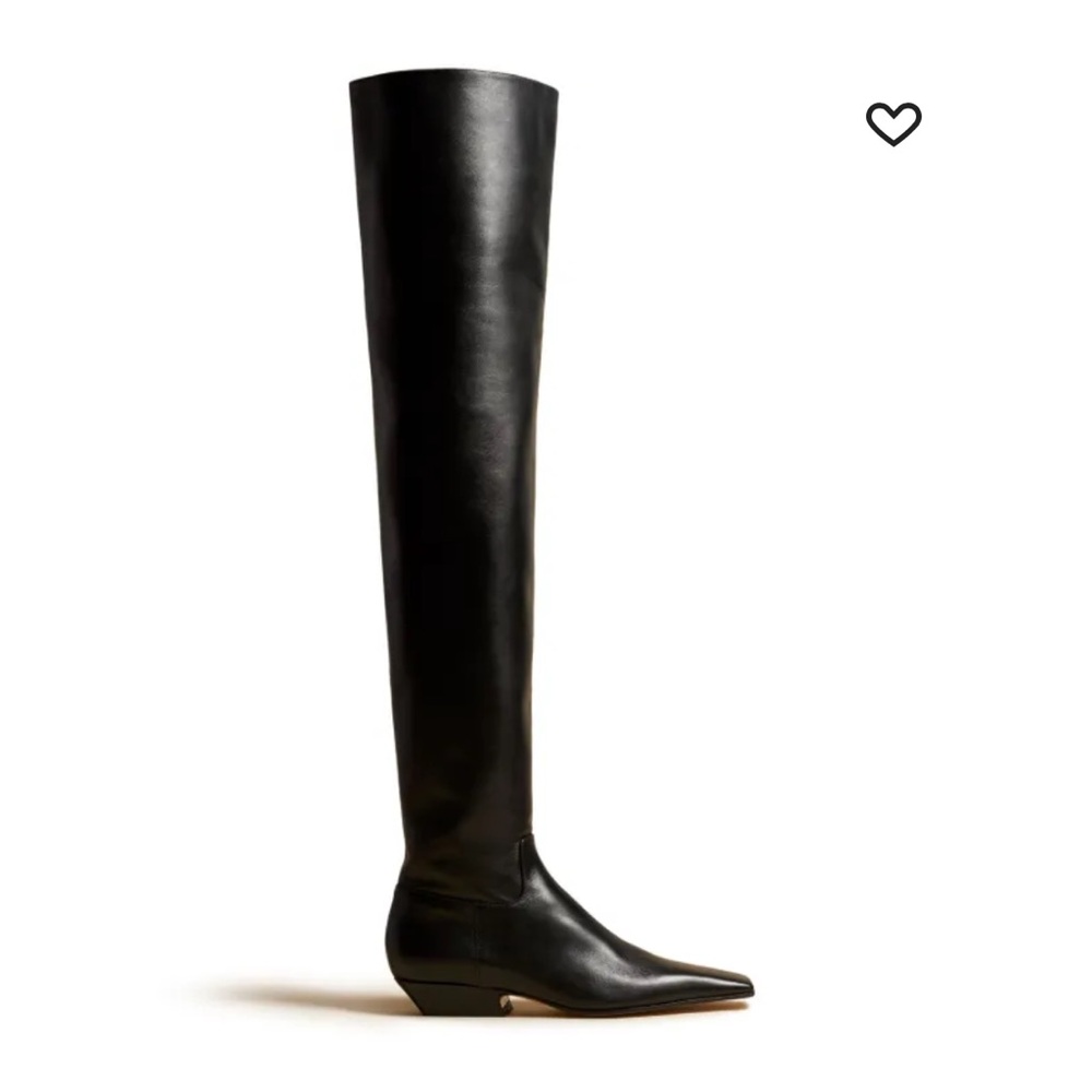 Khaite Marfa Over The Knee Boots in Black Leather - size 39.5